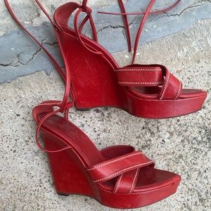 Vintage Authentic Yves Saint Laurent strappy wedge